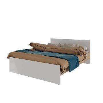 Кровать 1600 с основанием Норд  дуб сонома светлый/белая аляска