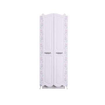 Шкаф 2-х дверный Принцесса  лиственница белая/омела глянец металлик