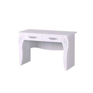 Письменный стол Принцесса  лиственница белая/омела глянец металлик