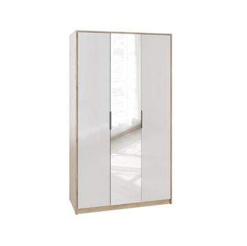 Шкаф 3-х створчатый с зеркалом Норд  дуб сонома светлый/белая аляска