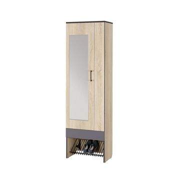 Шкаф 1 дверный с зеркалом Элоиза Дуб сонома/графит