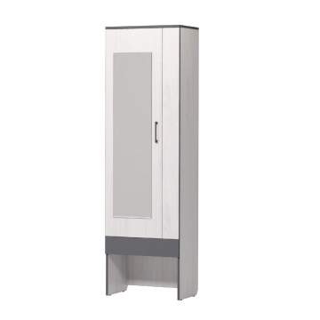 Шкаф 1 дверный с зеркалом Элоиза ясень анкор/графит